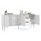 Credenza bianca e quercia 195x39x81h cm 3 ante e 3 cassetti - Anima