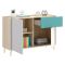 Credenza bianca e rovere 105x43x75h cm 2 ante e 1 cassetto - Ascot