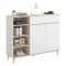 Credenza bianca e rovere 120x40x102h cm 2 ante e 1 cassetto - Aleandro