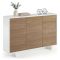 Credenza bianca e rovere 134x35x87h cm 3 ante e 1 cassetto - Arius