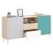 Credenza bianca e rovere 155x43x75h cm 2 ante e 2 cassetti - Asa