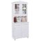 Credenza Bianco 2 Cassetti 2 Ripiani 88x32x198h cm, Apertura Battente, Scorrevole - Quadri