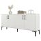 Credenza Bianco 2 Ripiani 4 Ante 180x35x78h cm, 4 Vani - Pollein