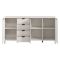 Credenza Bianco Crema 3 Ripiani 4 Cassetti 182.5x40x90.5h cm, 6 Vani - Paglieta