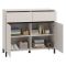 Credenza Bianco Crema Nero 2 Cassetti 2 Ripiani 106x40x90h cm, Apertura Battente, Scorrevole - Giarree