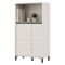 Credenza Bianco Crema Nero 2 Ripiani 3 Vani 74x40x135h cm, 2 Ante - Cosoleto