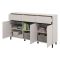 Credenza Bianco Crema Nero 3 Cassetti 3 Ripiani 157x40x90h cm, Apertura Battente e Scorrevole - Giarre