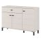 Credenza Bianco Crema Nero un Cassetto 2 Ripiani 116x35x78h cm, Apertura Battente, Scorrevole - Djanet