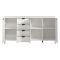 Credenza Bianco Grigio Chiaro 3 Ripiani 4 Cassetti 182.5x40x90.5h cm, 3 Ante - Paglieta