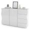 Credenza bianco lucida 124x40x81h cm 2 ante e 4 cassetti - Aksa
