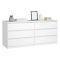 Credenza bianco lucida 153x50x70h cm 6 cassetti - Abacadabra