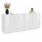 Credenza bianco lucida 200x43x86h cm 4 ante - Apollo