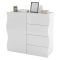 Credenza bianco lucida 90x40x81h cm 1 anta e 4 cassetti - Abig