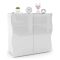 Credenza bianco lucida 90x40x81h cm 2 ante e 2 cassetti - Anifares