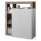 Credenza bianco lucida e acacia 108x42x127h cm 2 ante - Smeraldo