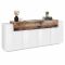 Credenza bianco lucida e acero 200x45x85h cm 5 ante - Discordia