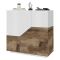 Credenza bianco lucida e acero 79x43x86h cm 2 ante - Amento