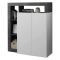Credenza bianco lucida e ardesia 108x42x127h cm 2 ante - Smeraldo