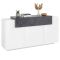 Credenza bianco lucida e ardesia 160x45x85h cm 4 ante - Aschly