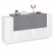 Credenza bianco lucida,cemento 160x45x86h cm 4 ante - Muscari