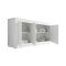 Credenza Bianco Lucido 2 Ripiani 4 Vani 160x42x85.8h cm, 3 Ante - Introbio