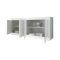 Credenza Bianco Lucido 2 Ripiani 4 Vani 207x43x86h cm, 4 Ante - Poli