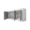 Credenza Bianco Lucido Grigio Cemento 2 Ripiani 4 Vani 160x42x85.8h cm, 3 Ante - Introbio