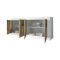 Credenza Bianco Lucido Marrone Pero 2 Ripiani 4 Ante 207x43x86h cm, 4 Vani - Poli