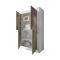 Credenza Bianco Lucido Marrone Pero 3 Ripiani 4 Ante 101.4x42x161.2h cm, 4 Vani - Sampeyre
