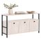 Credenza Bianco Marmo Nero 2 Ripiani 3 Vani 120x30x77h cm, 3 Ante - Noda