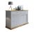 Credenza Bianco Marrone Rovere 2 Cassetti 2 Ripiani 138x50x95h cm, Apertura Scorrevole - Lupara