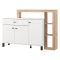 Credenza Bianco Marrone Rovere Nodi 5 Ripiani un Cassetto 145x35x101h cm, 3 Ante - Piriap