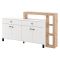 Credenza Bianco Marrone Rovere Nodi 7 Ripiani 2 Cassetti 183x35x101h cm, 4 Ante - Chefch
