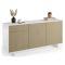 Credenza Bianco Marrone Rovere un Cassetto 2 Ripiani 170x42x78h cm, Apertura Push Pull Made in Italy - Aronne