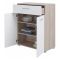 Credenza Bianco Marrone Rovere un Cassetto 2 Ripiani 79x35x97.5h cm, Apertura Battente e Scorrevole - Verduno