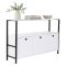Credenza Bianco Nero 2 Ripiani 3 Ante 120x30x77h cm, 3 Vani - Noda