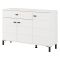 Credenza Bianco Nero 2 Ripiani un Cassetto 116x35x78h cm, 3 Ante - Djanet