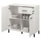 Credenza Bianco Nero 2 Ripiani un Cassetto 93x40x90h cm, 2 Ante - Laerruu