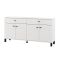 Credenza Bianco Nero 3 Ripiani 2 Cassetti 154x35x78h cm, 4 Ante - Barich
