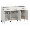 Credenza Bianco Nero 3 Ripiani 3 Cassetti 138x40x90h cm, 3 Ante - Laerru