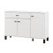 Credenza Bianco Nero 3 Ripiani un Cassetto 116x35x78h cm, 3 Ante - Uyuni