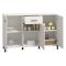 Credenza Bianco Nero 3 Ripiani un Cassetto 138x40x90h cm, 3 Ante - Laerru