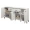 Credenza Bianco Nero 4 Ripiani 2 Cassetti 182.5x40x90h cm, 4 Ante - Grondona