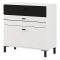 Credenza Bianco Nero un Ripiano 3 Cassetti 77x35x78h cm, 3 Vani - Diani