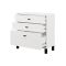 Credenza Bianco Opaco 3 Cassetti un Ripiano 77x35x78h cm, Apertura Scorrevole - Mindo