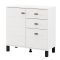 Credenza Bianco Opaco Nero 3 Cassetti 2 Ripiani 77x35x78h cm, Apertura Battente, Scorrevole - Ollant