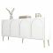 Credenza Bianco oro 2 Ripiani 4 Ante 180x35x80h cm, 4 Vani - Torno