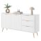 Credenza Bianco oro 3 Cassetti 2 Ripiani 163x38x81h cm, Apertura Battente, Scorrevole - Halilala