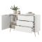 Credenza Bianco oro 3 Cassetti un Ripiano 138x38x81h cm, Apertura Battente, Scorrevole - Halilomo