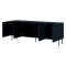 Credenza blu 2 Ripiani Apertura Battente 200x42x75h cm, 4 Ante - Canino
